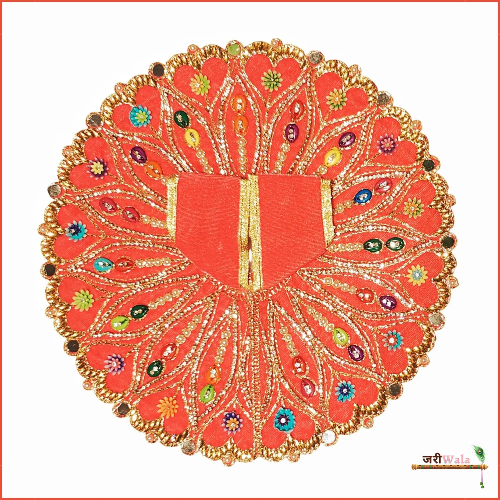 Handmade Shaneel Jarkan Stone Work Laddu Gopal Dress | Designer Kanha Ji Poshak for Janmashtami | Fancy Bal Gopal & Krishna Ji Dress
