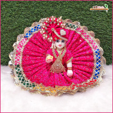 Handmade Magenta Laddu Gopal Dress with Sitara Lace Work | Designer Kanha Ji Poshak for Janmashtami | Fancy Bal Gopal Dress