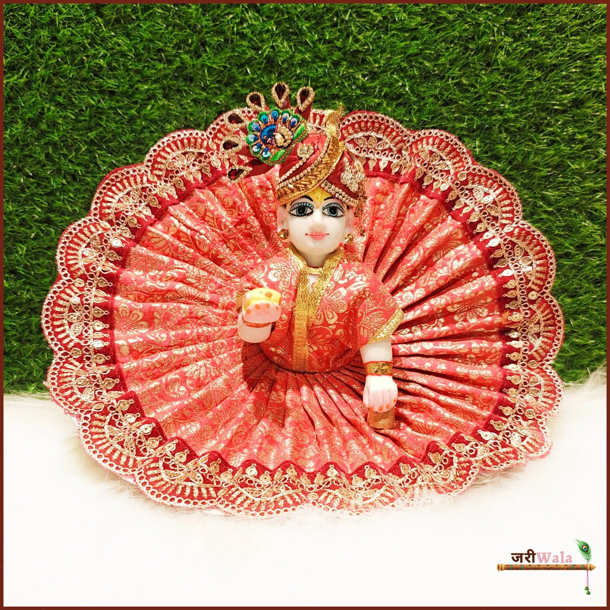 Handmade Designer Gajri Laddu Poshak for Janmashtami | Fancy Bal Gopal Dress & Kanha Ji Dress | Krishna Ji Poshak for Festivals