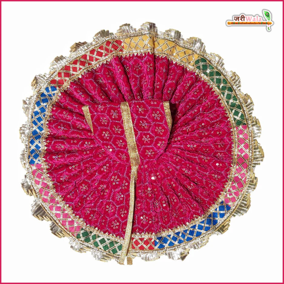 Handmade Magenta Laddu Gopal Dress with Sitara Lace Work | Designer Kanha Ji Poshak for Janmashtami | Fancy Bal Gopal Dress