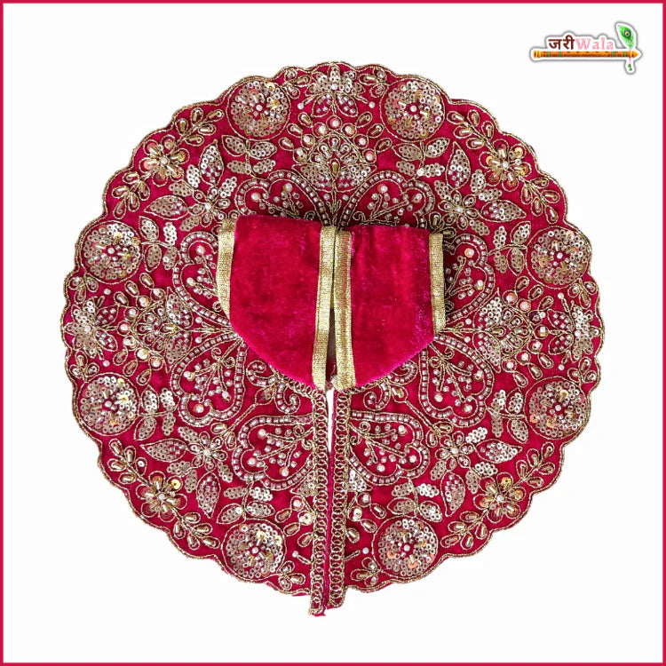 Handmade Magenta Laddu Gopal Dress with Cutdana Sitara Moti Work | Designer Kanha Ji Poshak for Janmashtami | Fancy Bal Gopal Dress