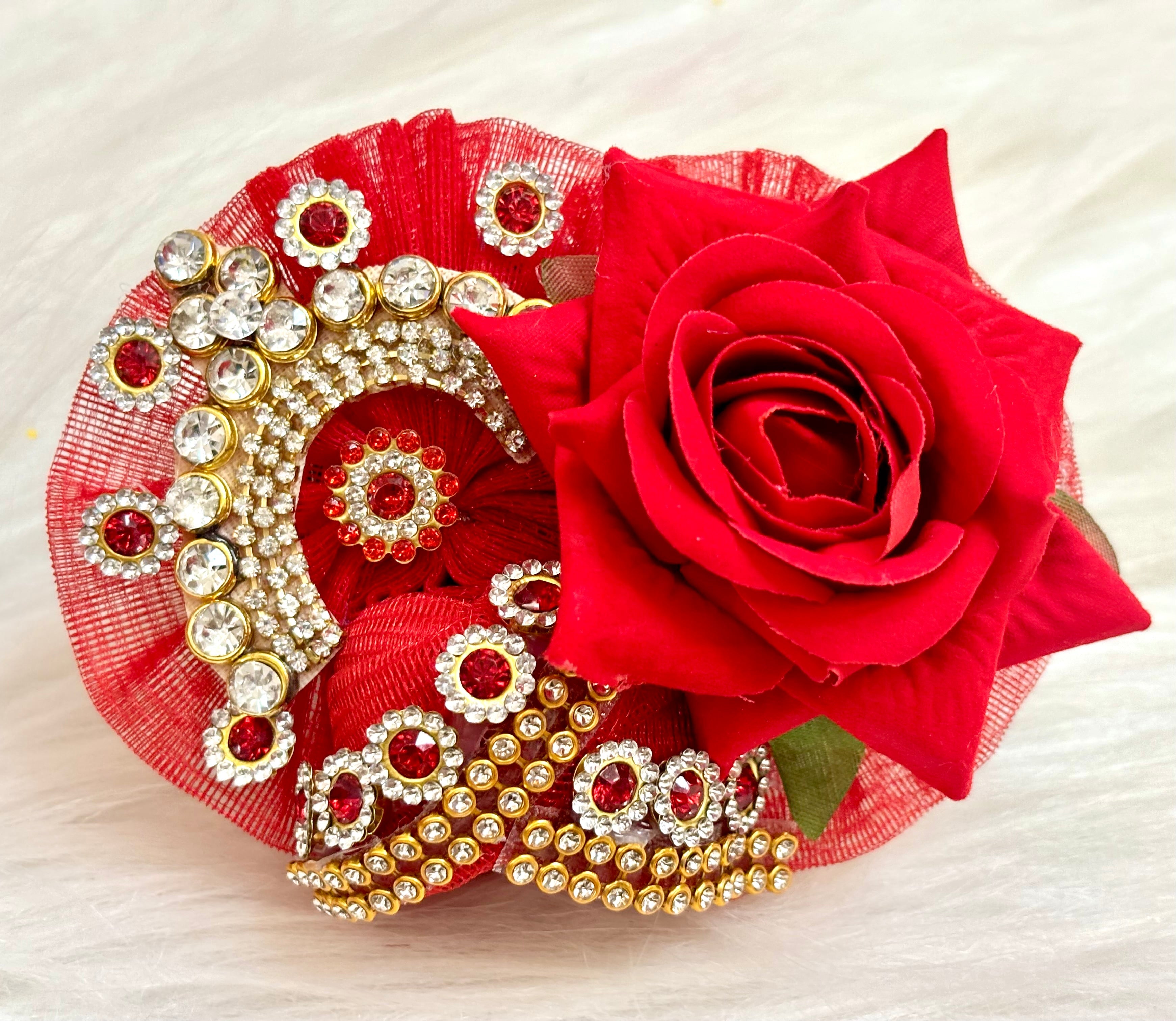 Handmade Red Rose Laddu Gopal Dress - Designer Kanha Ji Poshak for Janmashtami, Fancy Bal Gopal Dress, Krishna Ji Dress