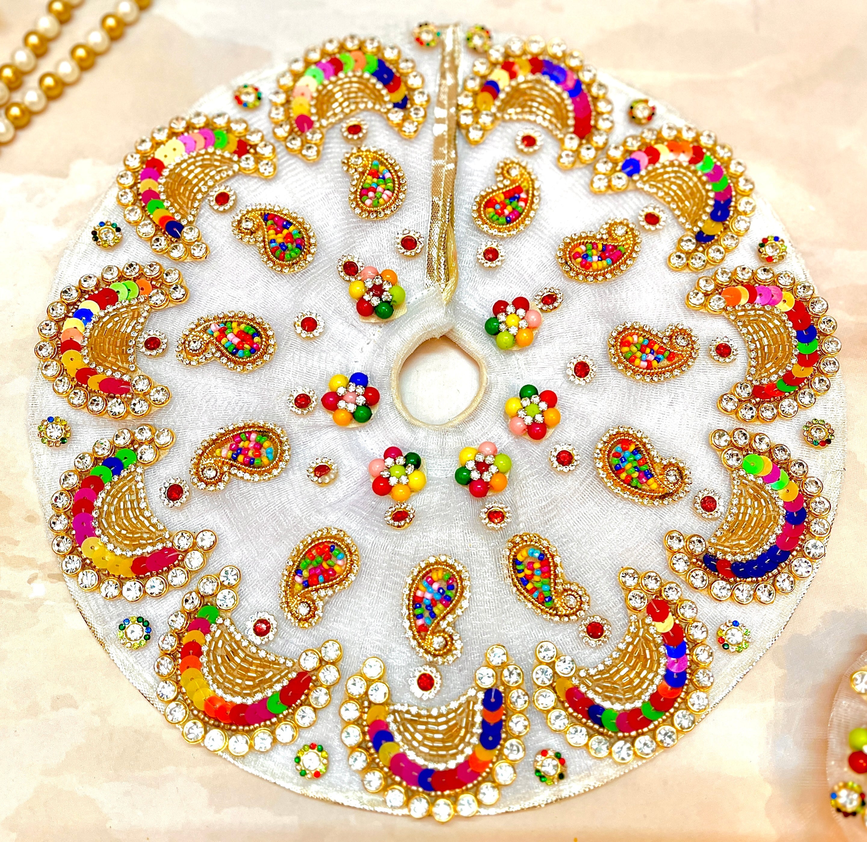 Handmade Holi Special Laddu Gopal Dress Set - 5 Piece Designer Poshak with Free Necklace & Patka | Perfect for Janmashtami & Festivals