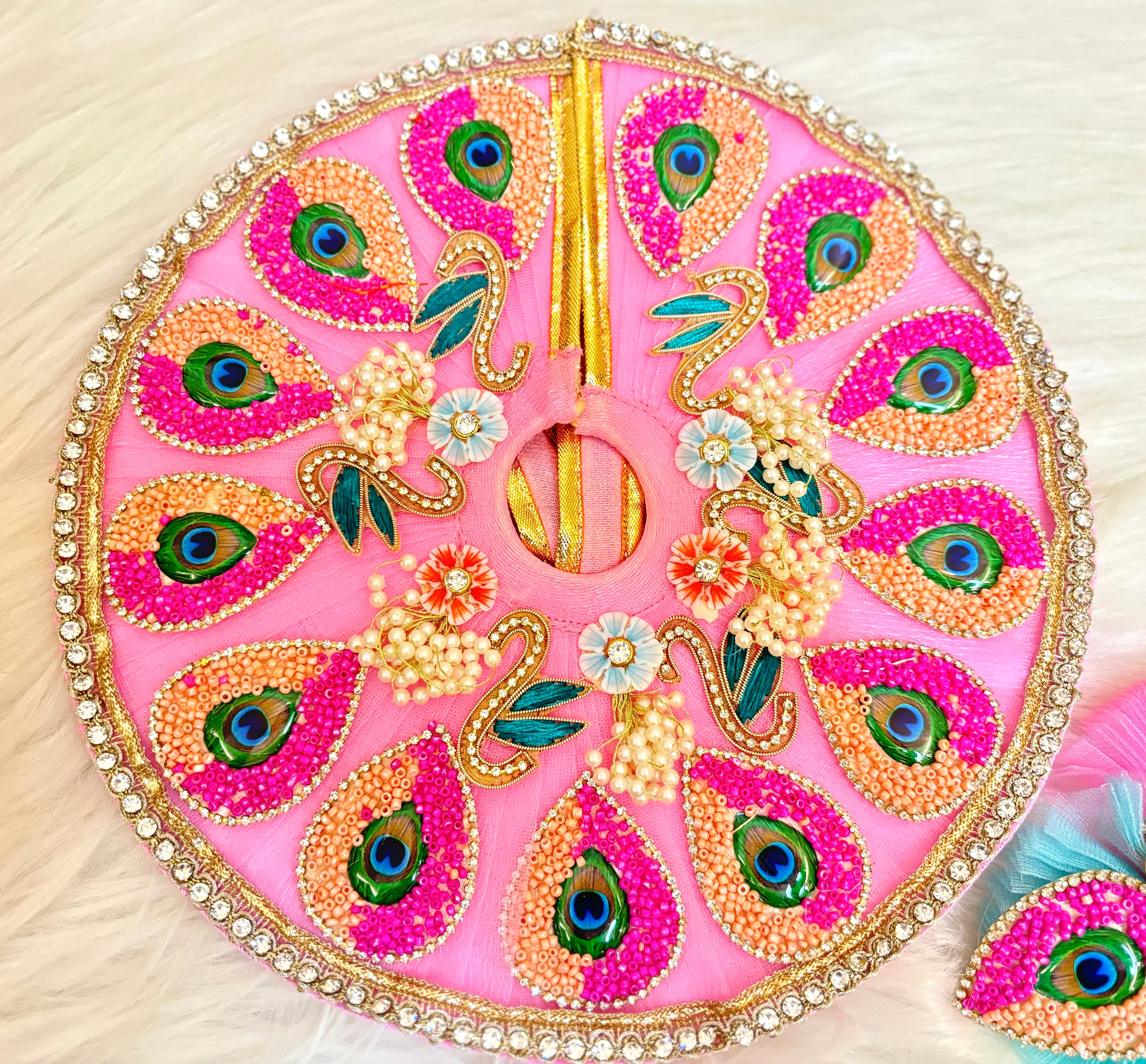Handmade Pink Laddu Gopal Dress - Designer Kanha Ji Poshak for Janmashtami | Fancy Bal Gopal & Krishna Ji Dress