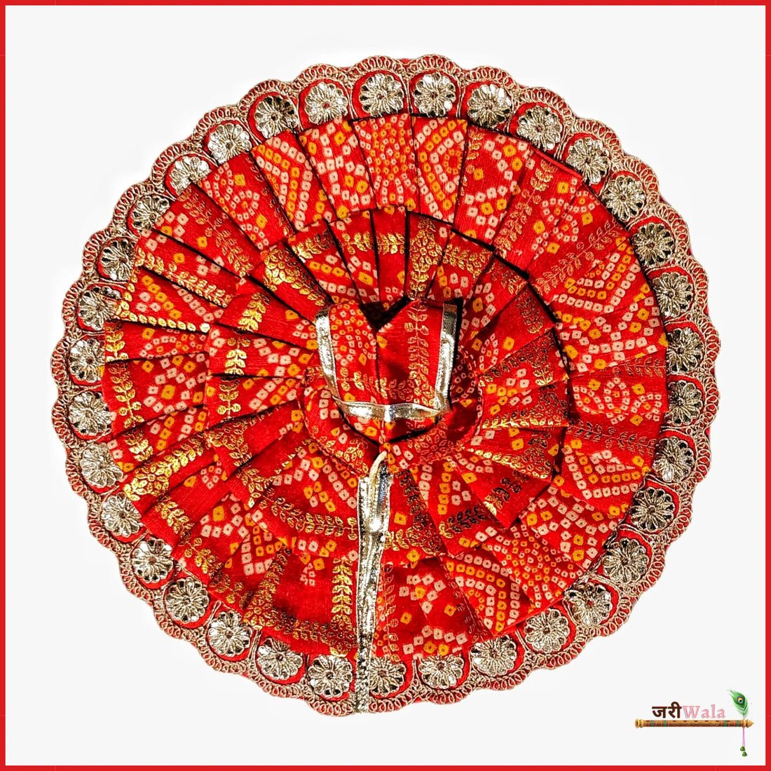 Handmade Bandhej Thread Booti Work Laddu Gopal Dress | Designer Kanha Ji Poshak for Janmashtami | Fancy Bal Gopal & Krishna Ji Dress