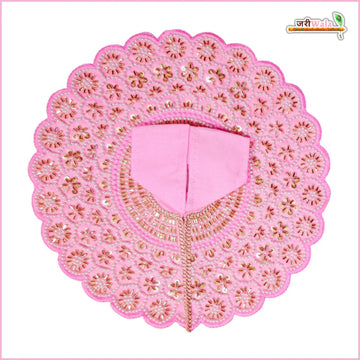 Handmade Baby Pink Laddu Gopal Dress with Moti Cutdana Work | Designer Kanha Ji Poshak for Janmashtami | Fancy Bal Gopal Dress