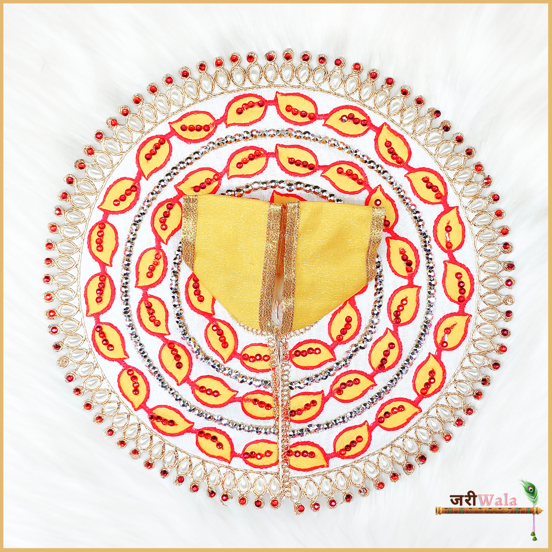 Handmade Yellow Cotton Thread Poshak for Laddu Gopal | Designer Kanha Ji Dress | Fancy Bal Gopal Dress for Janmashtami Celebrations