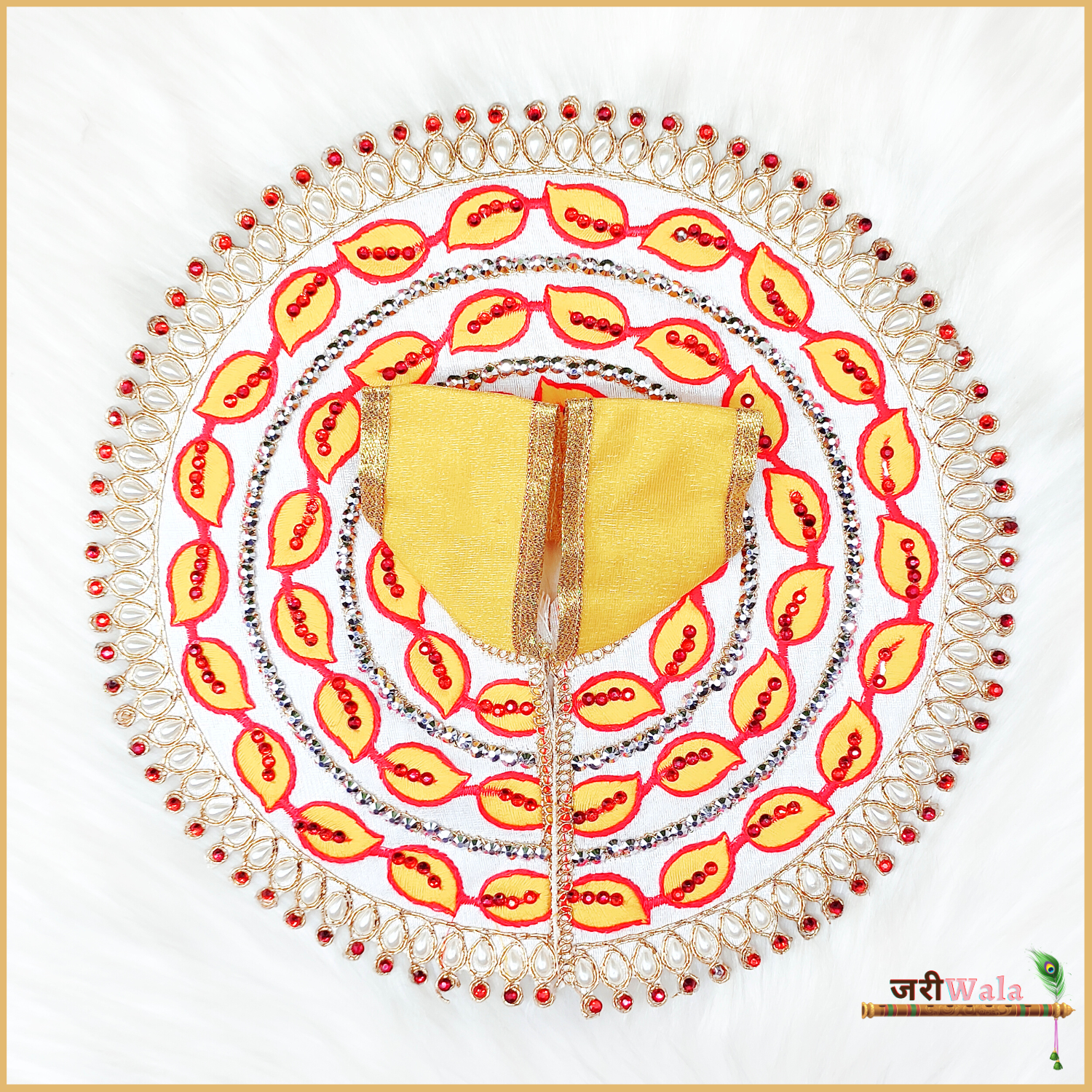 Handmade Yellow Cotton Thread Poshak for Laddu Gopal | Designer Kanha Ji Dress | Fancy Bal Gopal Dress for Janmashtami Celebrations
