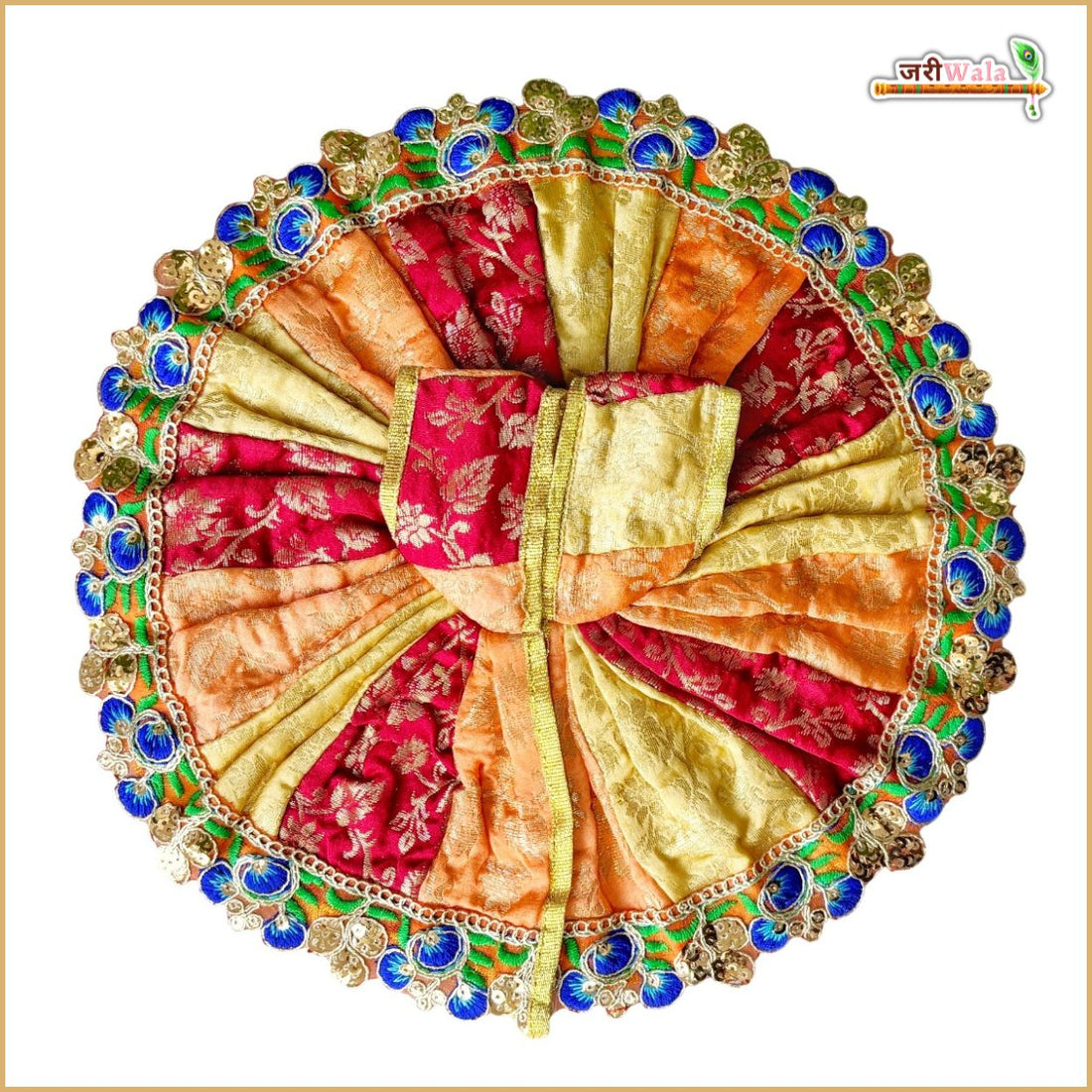 Handmade Multicolor Blended Thread Lace Laddu Gopal Poshak | Designer Kanha Ji Dress for Janmashtami | Fancy Bal Gopal Dress