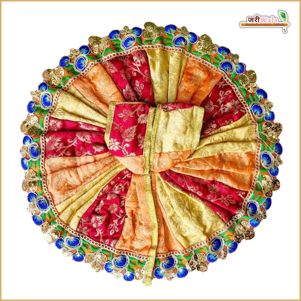 Handmade Multicolor Blended Thread Lace Laddu Gopal Poshak | Designer Kanha Ji Dress for Janmashtami | Fancy Bal Gopal Dress