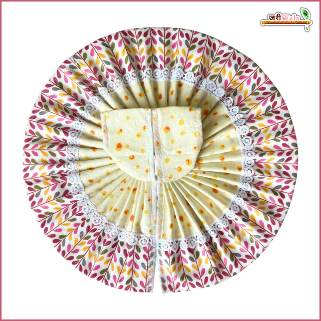 Handmade Magenta Cotton Leaf Print Laddu Gopal Poshak | Designer Bal Gopal Dress for Janmashtami | Fancy Kanha Ji Dress