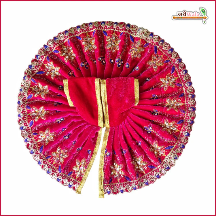 Handmade Magenta Laddu Gopal Dress with Sitara Stone Work | Designer Kanha Ji Poshak for Janmashtami | Fancy Bal Gopal Dress