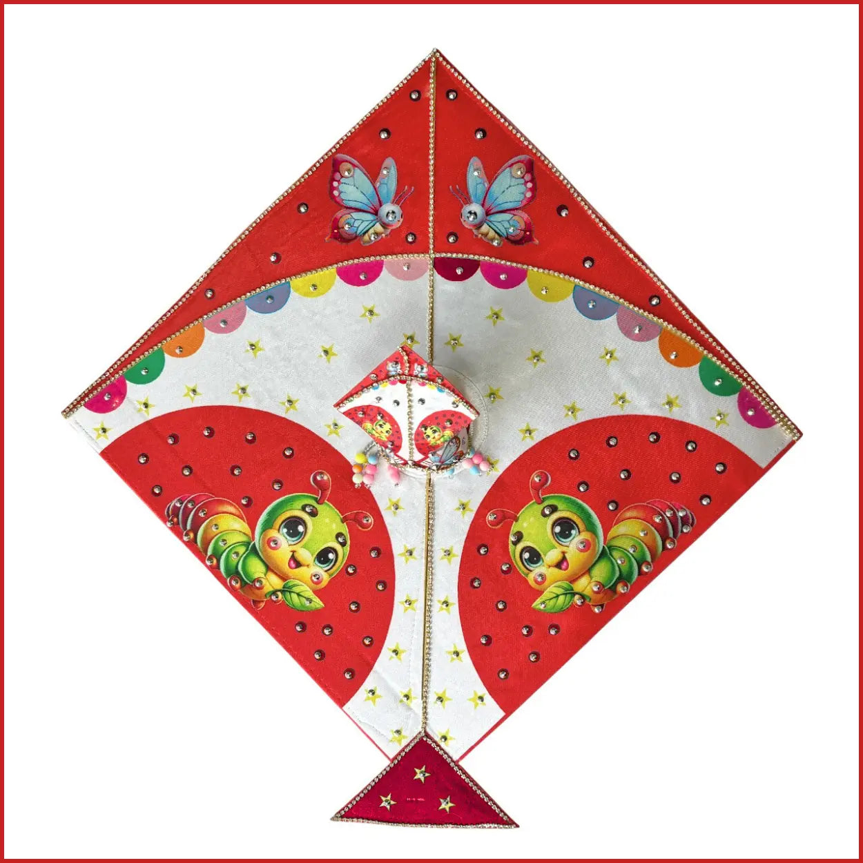 Handmade Designer Blended Fancy Kite Digital Print Poshak for Laddu Gopal, Kanha Ji, Bal Gopal & Krishna Ji - Perfect for Janmashtami Festival