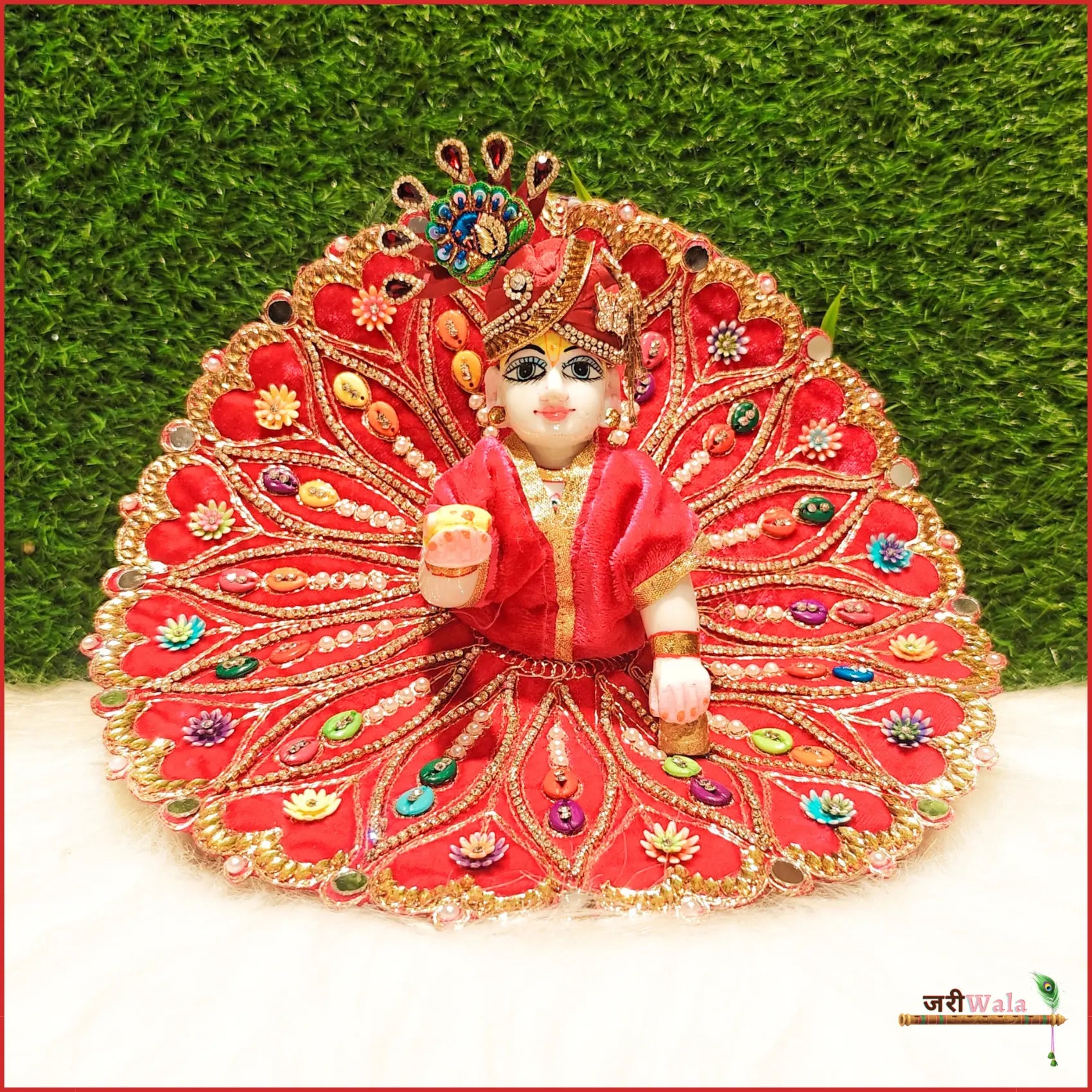 Handmade Magenta Laddu Gopal Dress with Stone Work | Designer Kanha Ji Poshak for Janmashtami | Fancy Bal Gopal & Krishna Ji Dress