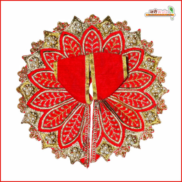 Handmade Red Laddu Gopal Dress with Moti Work | Designer Kanha Ji Poshak for Janmashtami | Fancy Bal Gopal Dress for Festivals