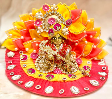 Handmade Sudarshan Laddu Gopal Dress - Designer Kanha Ji Poshak, Fancy Bal Gopal Dress for Janmashtami Celebrations, Krishna Ji Dress