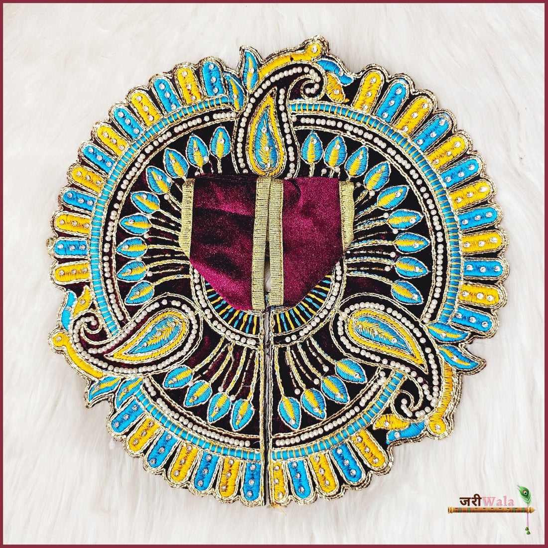 Handmade Shaneel Lace Moti Work Wine Laddu Gopal Dress | Designer Kanha Ji Poshak for Janmashtami | Fancy Bal Gopal & Krishna Ji Dress