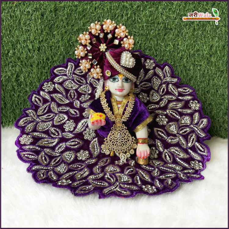 Handmade Designer Purple Laddu Gopal Dress with Stone Work | Fancy Kanha Ji Poshak for Janmashtami & Festivals | Bal Gopal & Krishna Ji Dress