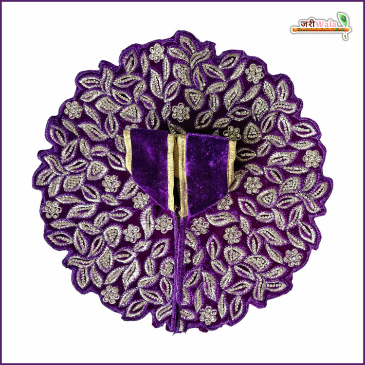 Handmade Designer Purple Laddu Gopal Poshak with Stone Work - Fancy Kanha Ji Dress for Janmashtami, Bal Gopal & Krishna Ji Celebrations