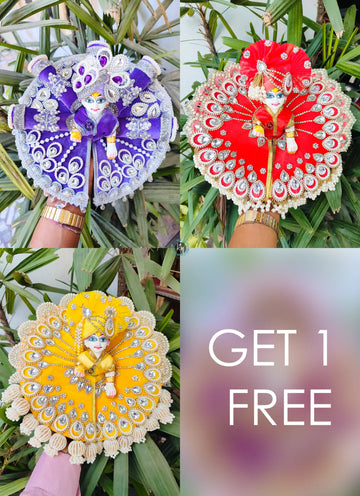 Festival Special: Combo of 3 Heavy Laddu Gopal Dresses + 1 Free Random Design - Designer Kanha Ji Poshak for Janmashtami Celebrations