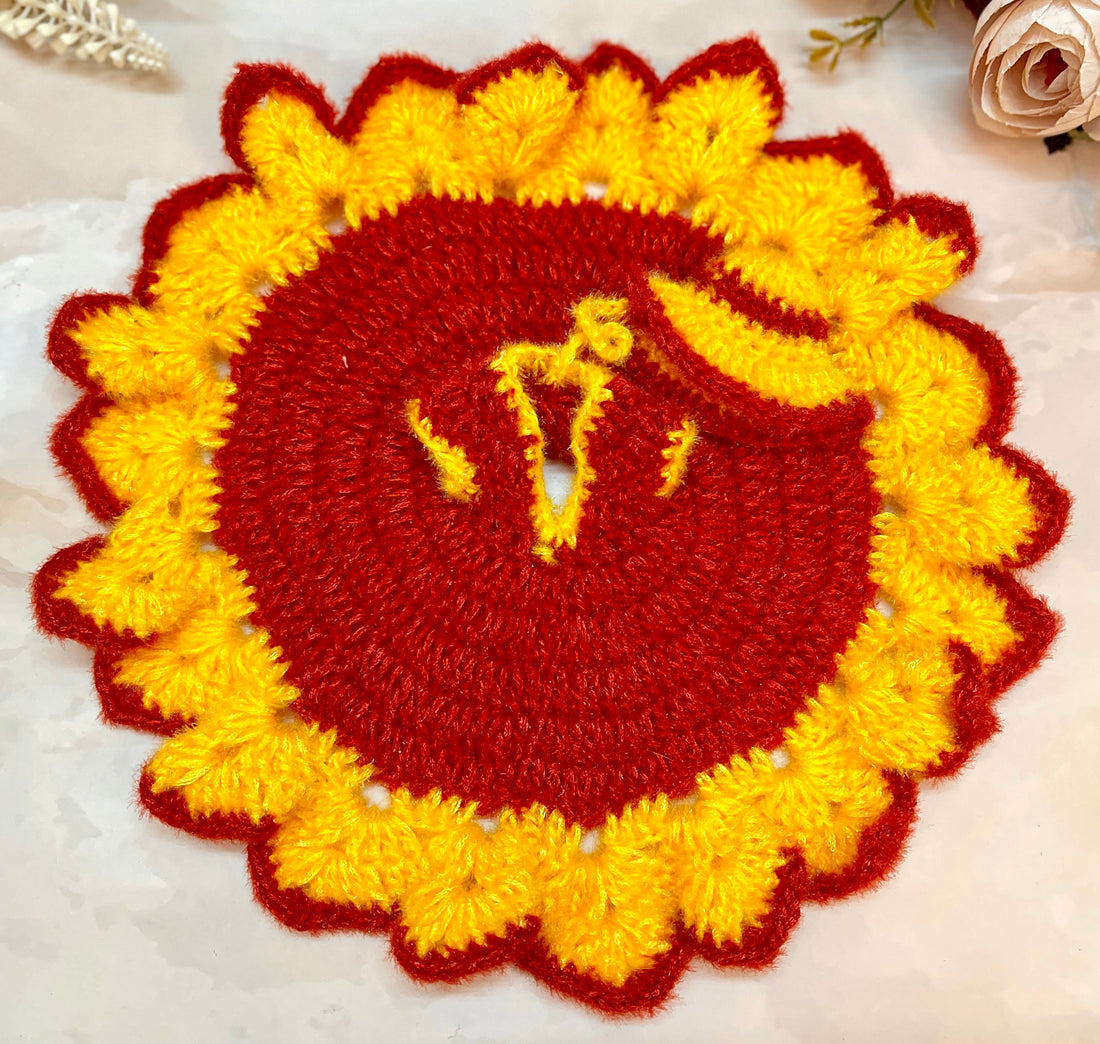 Handmade Yellow & Red Designer Laddu Gopal Dress - Fancy Kanha Ji Poshak for Janmashtami Celebrations | Bal Gopal & Krishna Ji Dress