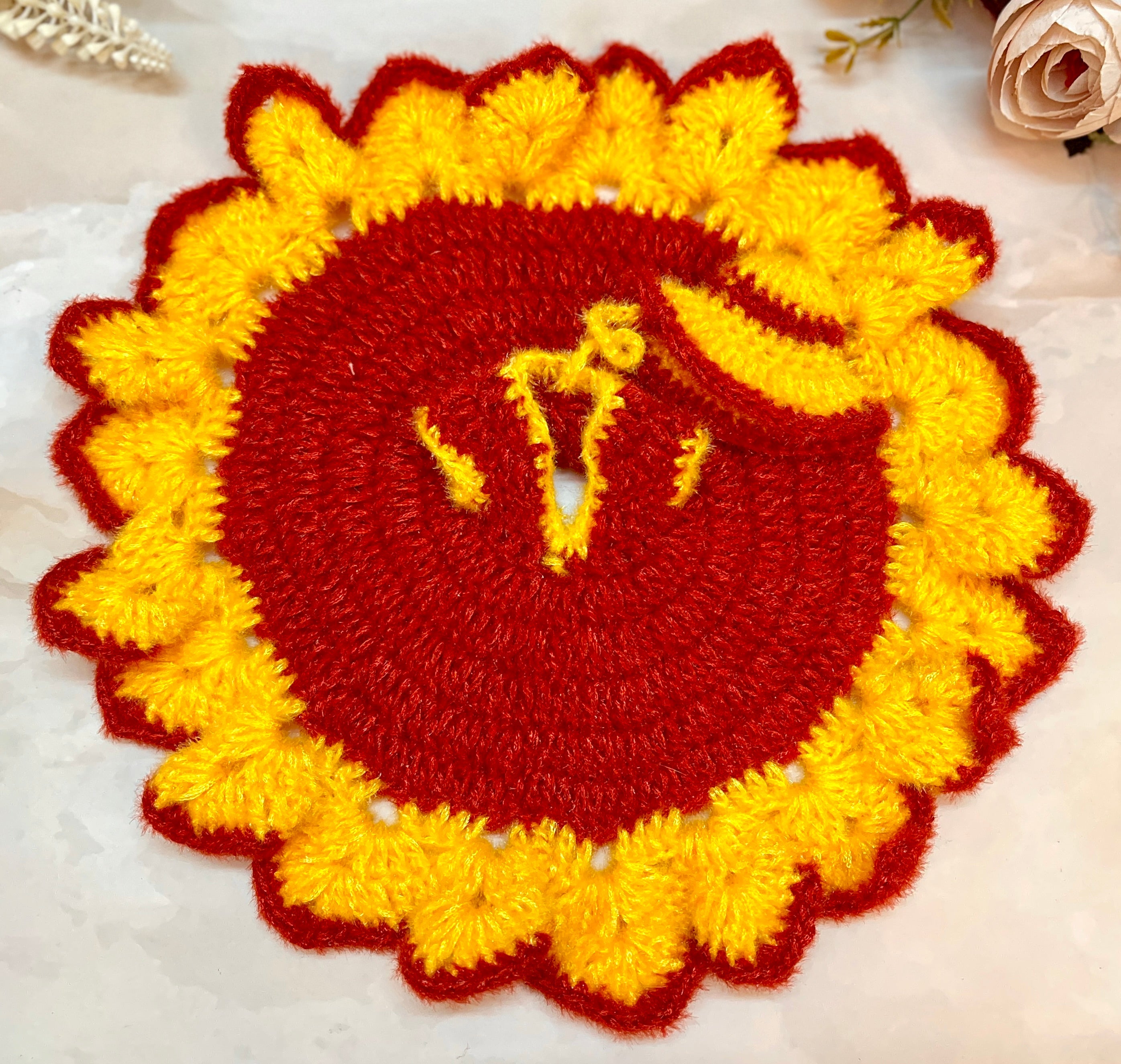 Handmade Yellow & Red Designer Laddu Gopal Dress - Fancy Kanha Ji Poshak for Janmashtami Celebrations | Bal Gopal & Krishna Ji Dress