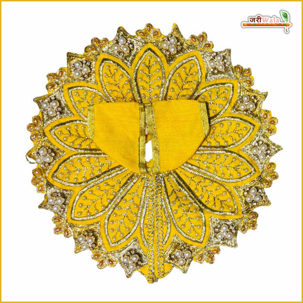 Handmade Yellow Laddu Gopal Dress with Moti Work | Designer Kanha Ji Poshak for Janmashtami | Fancy Bal Gopal Dress | Krishna Ji Outfit