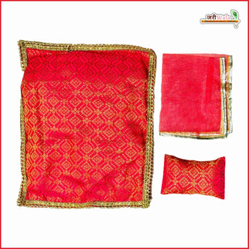 Cotton Printed 3 Piece Gadda Takia Set Gajri