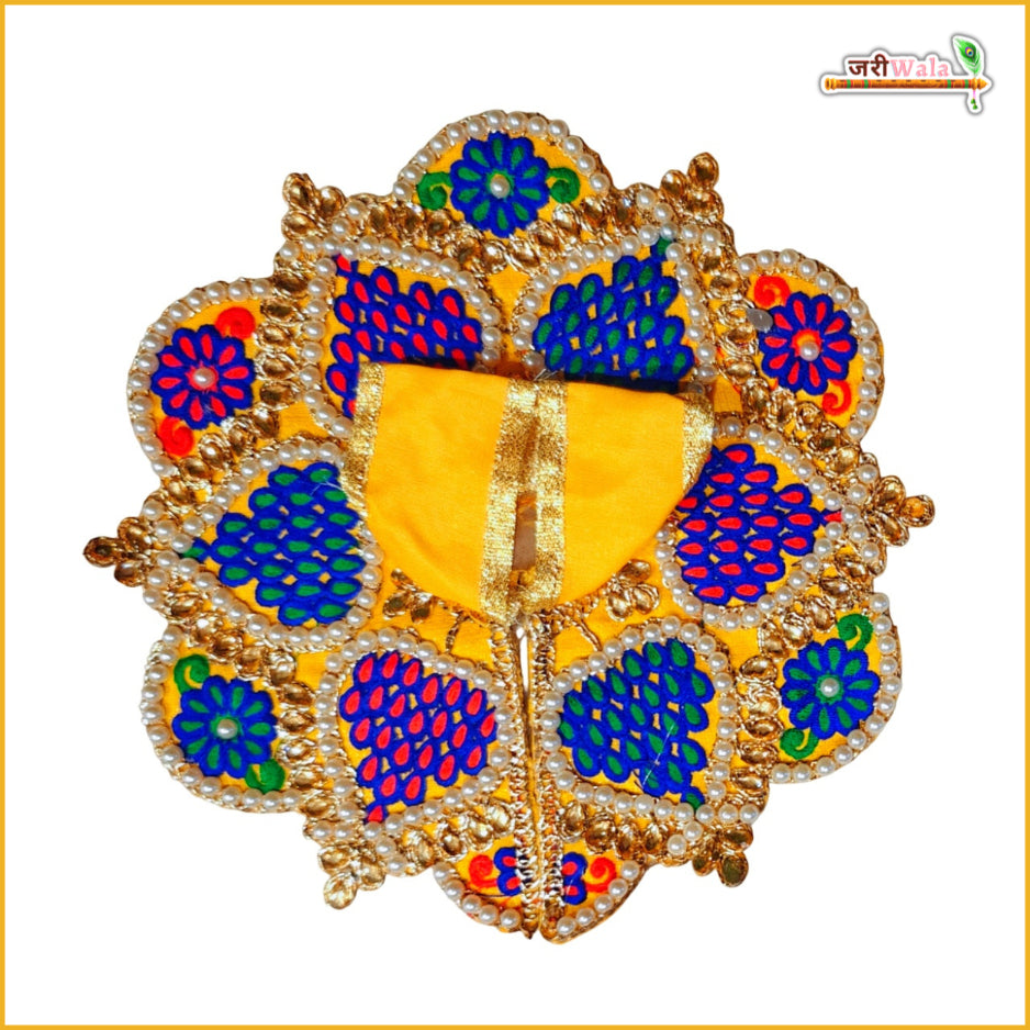 Handmade Yellow Laddu Gopal Dress with Moti Work | Designer Kanha Ji Poshak for Janmashtami | Fancy Bal Gopal Dress & Krishna Ji Outfit
