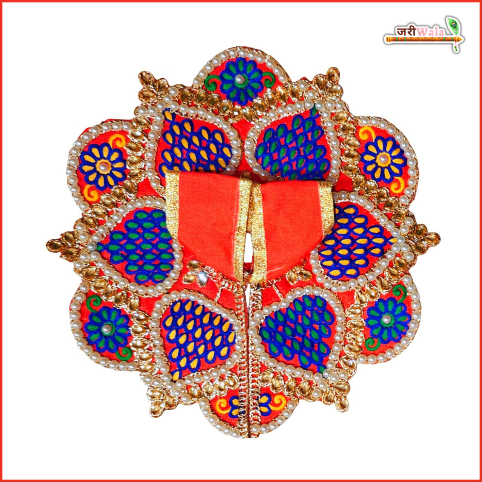 Handmade Red Laddu Gopal Dress with Moti Work | Designer Kanha Ji Poshak for Janmashtami | Fancy Bal Gopal Dress | Krishna Ji Outfit