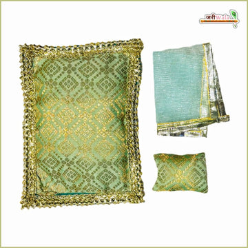 Cotton Printed 3 Piece Gadda Takia Set Green