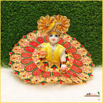 Handmade Multicolor Laddu Gopal Dress with Stone Moti Work | Designer Kanha Ji Poshak for Janmashtami | Fancy Bal Gopal Dress & Krishna Ji Dress