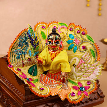 Handmade Yellow Laddu Gopal Dress - Designer Kanha Ji Poshak for Janmashtami, Fancy Bal Gopal Dress, Krishna Ji Outfit