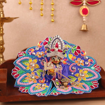 Indradhanu Blue Designer Laddu Gopal Dress - Fancy Poshak for Kanha Ji, Bal Gopal & Krishna Ji | Perfect for Janmashtami Celebrations