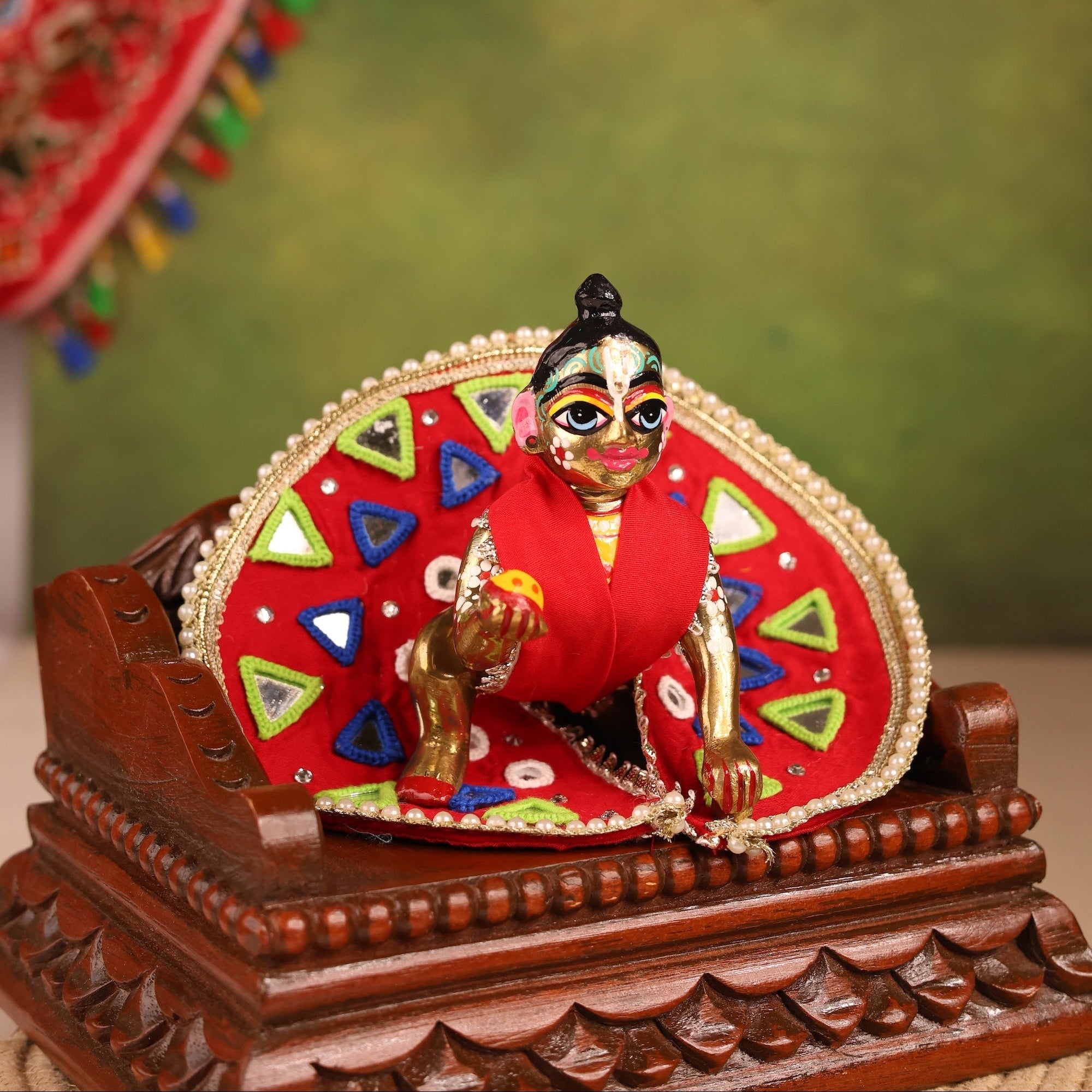 Handmade Rangilo Red Laddu Gopal Dress | Designer Kanha Ji Poshak for Janmashtami | Fancy Bal Gopal & Krishna Ji Dress