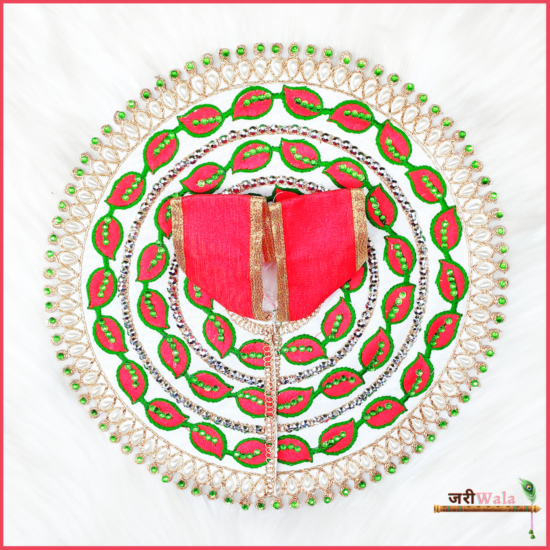 Handmade Cotton Thread Red Poshak for Laddu Gopal | Designer Kanha Ji Dress | Fancy Bal Gopal Outfit for Janmashtami Celebrations