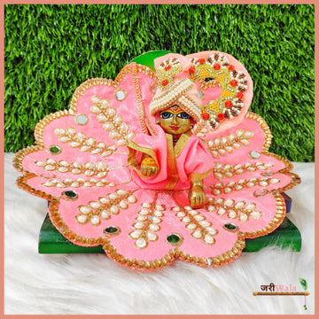 Handmade Designer Blended Cotton Gajri Poshak for Laddu Gopal | Fancy Kanha Ji Dress for Janmashtami | Bal Gopal & Krishna Ji Poshak
