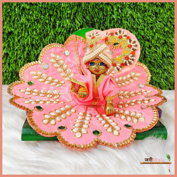Handmade Designer Blended Cotton Gajri Poshak for Laddu Gopal | Fancy Kanha Ji Dress for Janmashtami | Bal Gopal & Krishna Ji Poshak