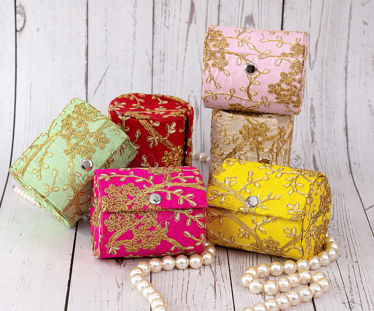 Handmade Sea Green 4" Embroidered Bangle Holder Box for Laddu Gopal Dress, Kanha Ji Poshak, and Bal Gopal Dress - Perfect for Janmashtami Festival