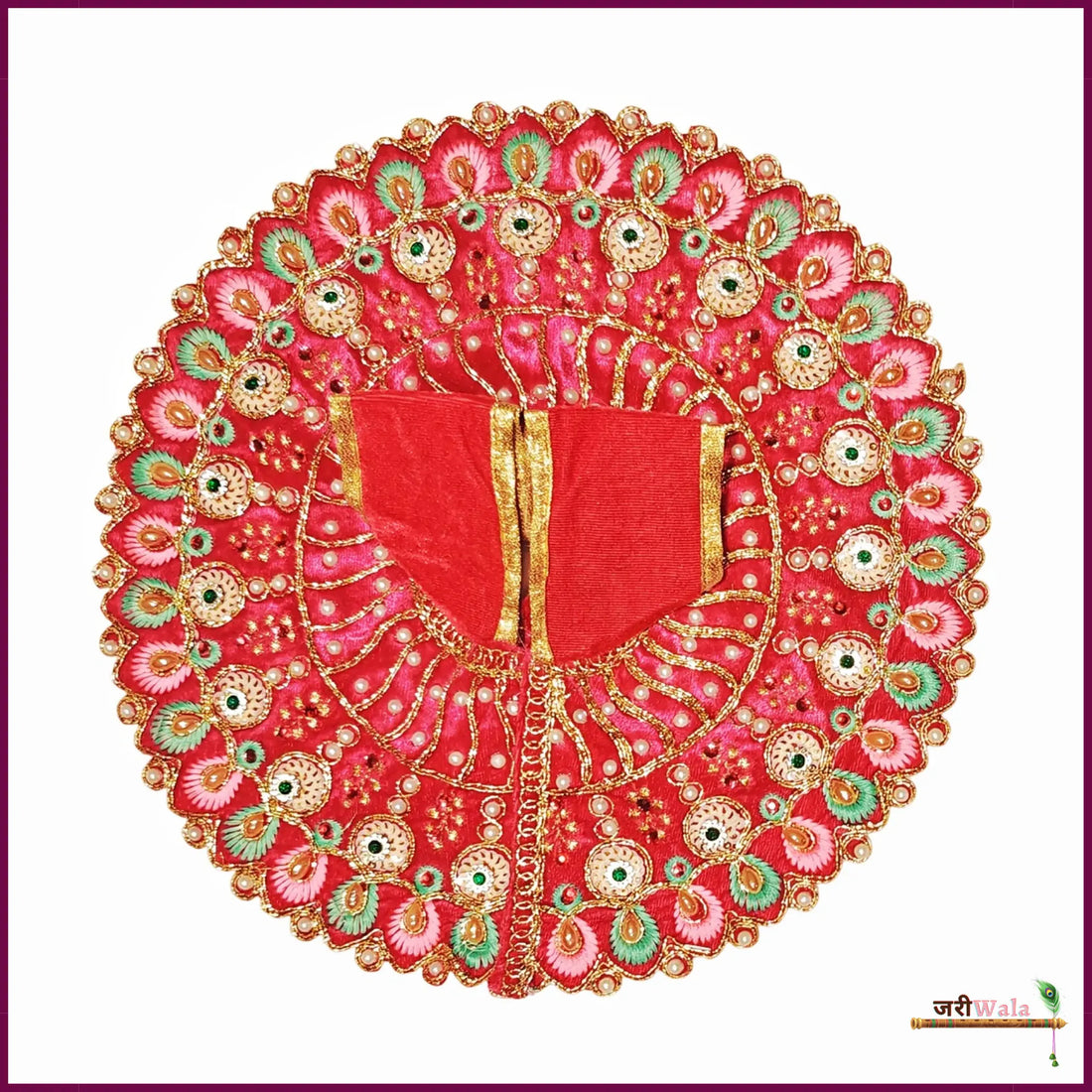 Handmade Magenta Laddu Gopal Dress with Sitara Work - Designer Kanha Ji Poshak for Janmashtami, Fancy Bal Gopal Dress, Krishna Ji Outfit