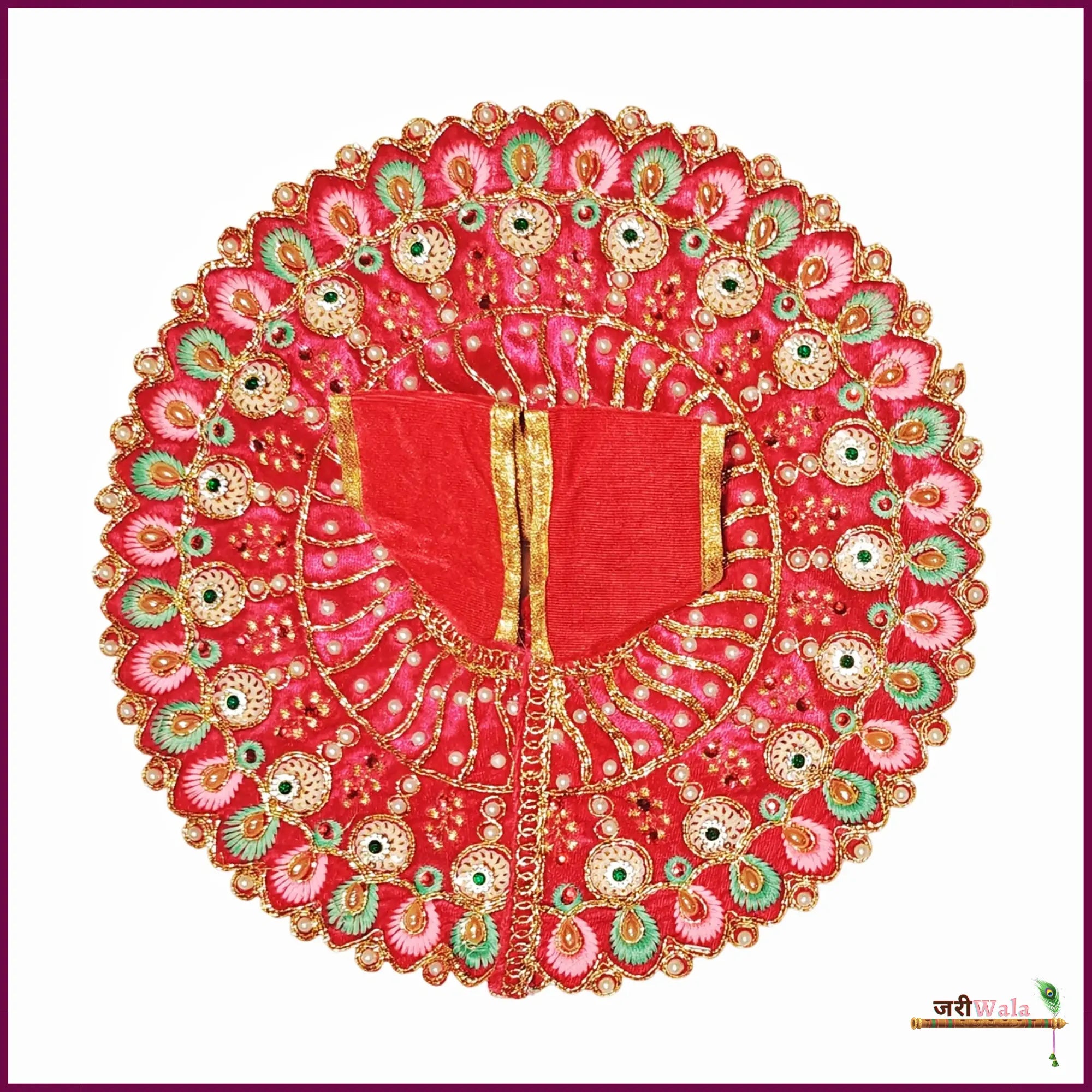 Handmade Magenta Laddu Gopal Dress with Sitara Work - Designer Kanha Ji Poshak for Janmashtami, Fancy Bal Gopal Dress, Krishna Ji Outfit