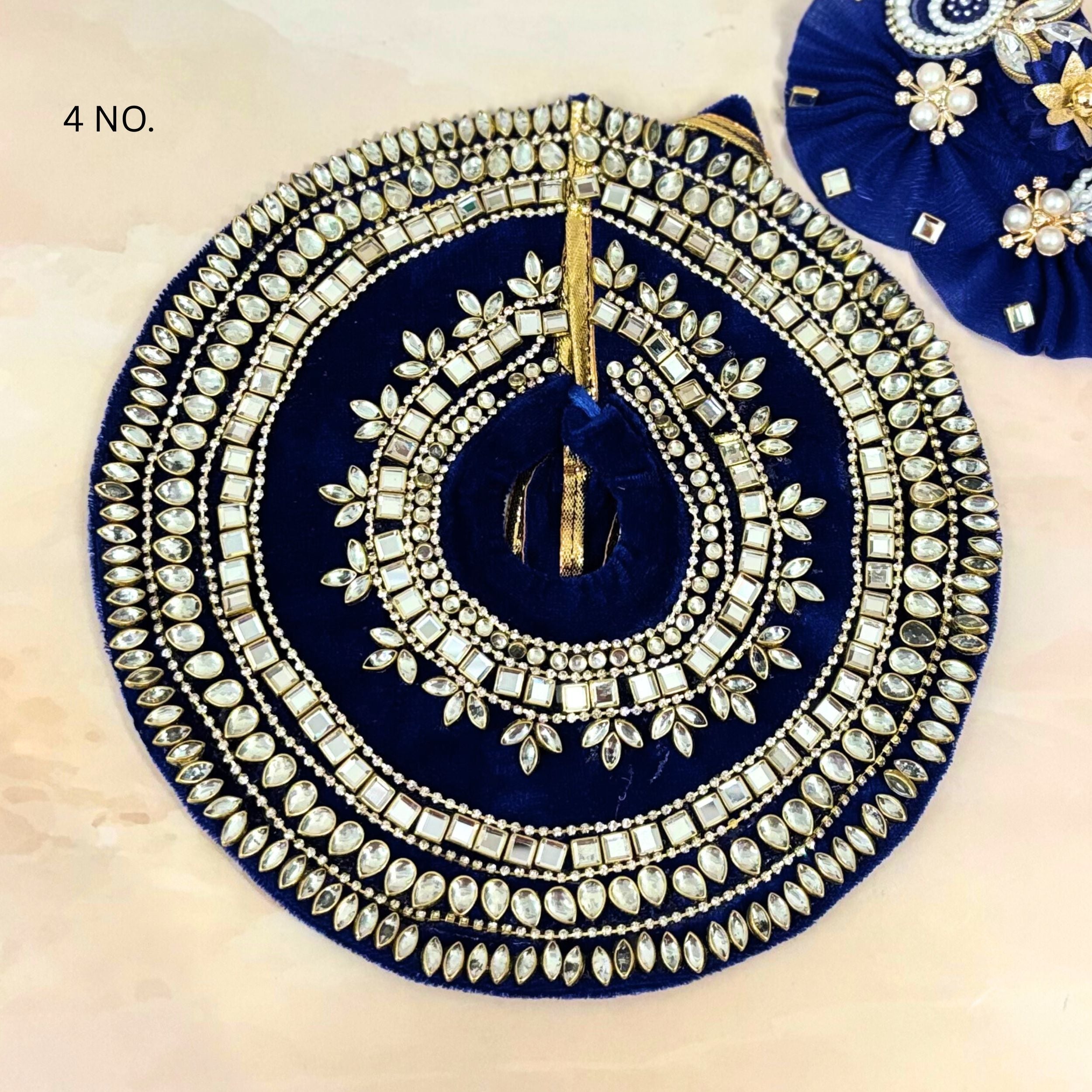 Handmade Neelrajya Velvet Laddu Gopal Dress - Designer Kanha Ji Poshak, Fancy Bal Gopal Dress for Janmashtami Celebrations