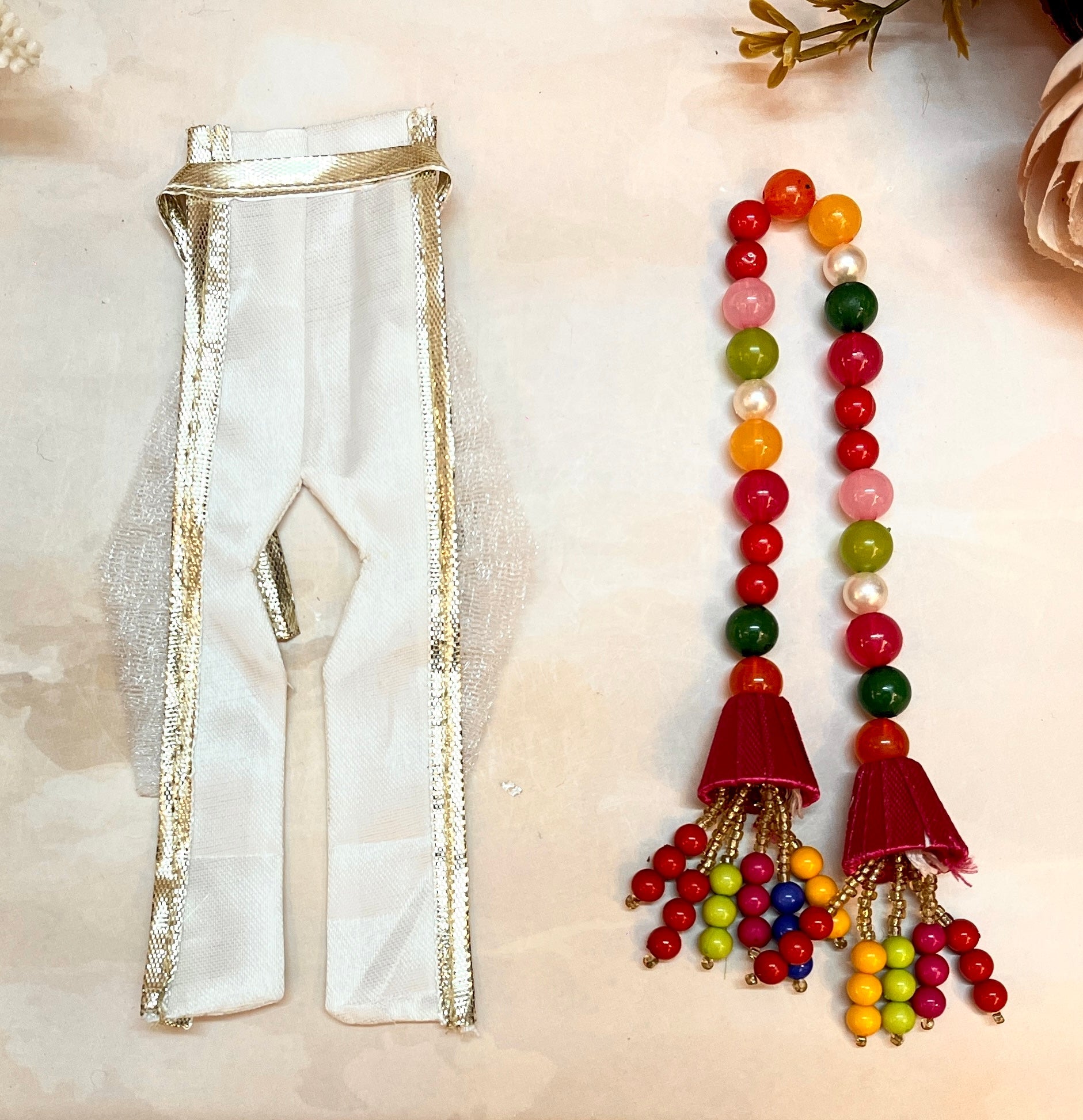 Luxe Handmade Holi Special 4-Piece Laddu Gopal Dress Set | Designer Kanha Ji Poshak & Bal Gopal Dress for Janmashtami Festival