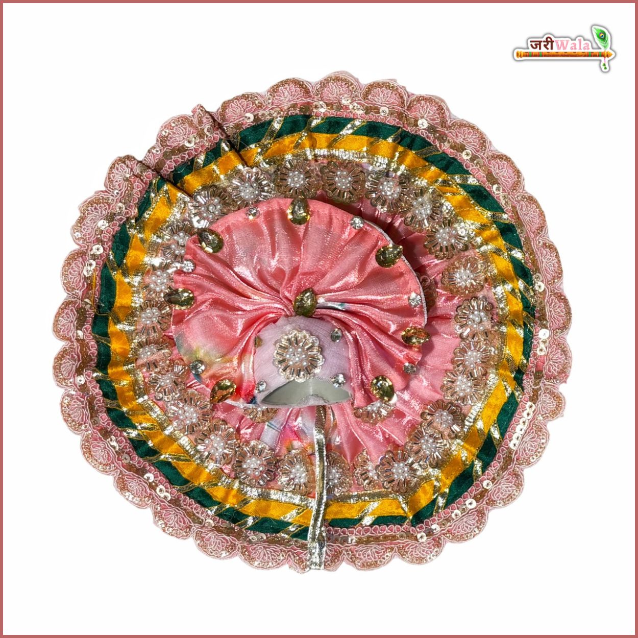 Handmade Multicolor Laddu Gopal Dress with Pagdi & Patka - Designer Kanha Ji Poshak for Janmashtami, Fancy Bal Gopal Dress