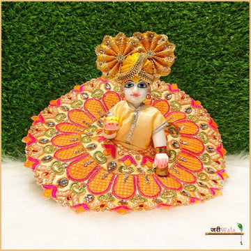 Handmade Multicolor Laddu Gopal Dress with Stone Moti Work | Designer Kanha Ji Poshak for Janmashtami | Fancy Bal Gopal & Krishna Ji Dress
