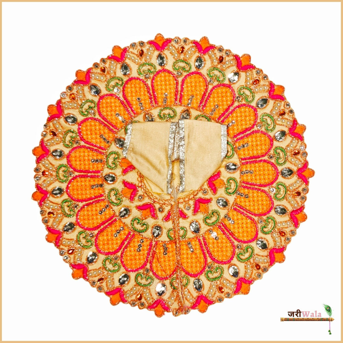 Handmade Multicolor Laddu Gopal Dress with Stone Moti Work | Designer Kanha Ji Poshak for Janmashtami | Fancy Bal Gopal & Krishna Ji Dress