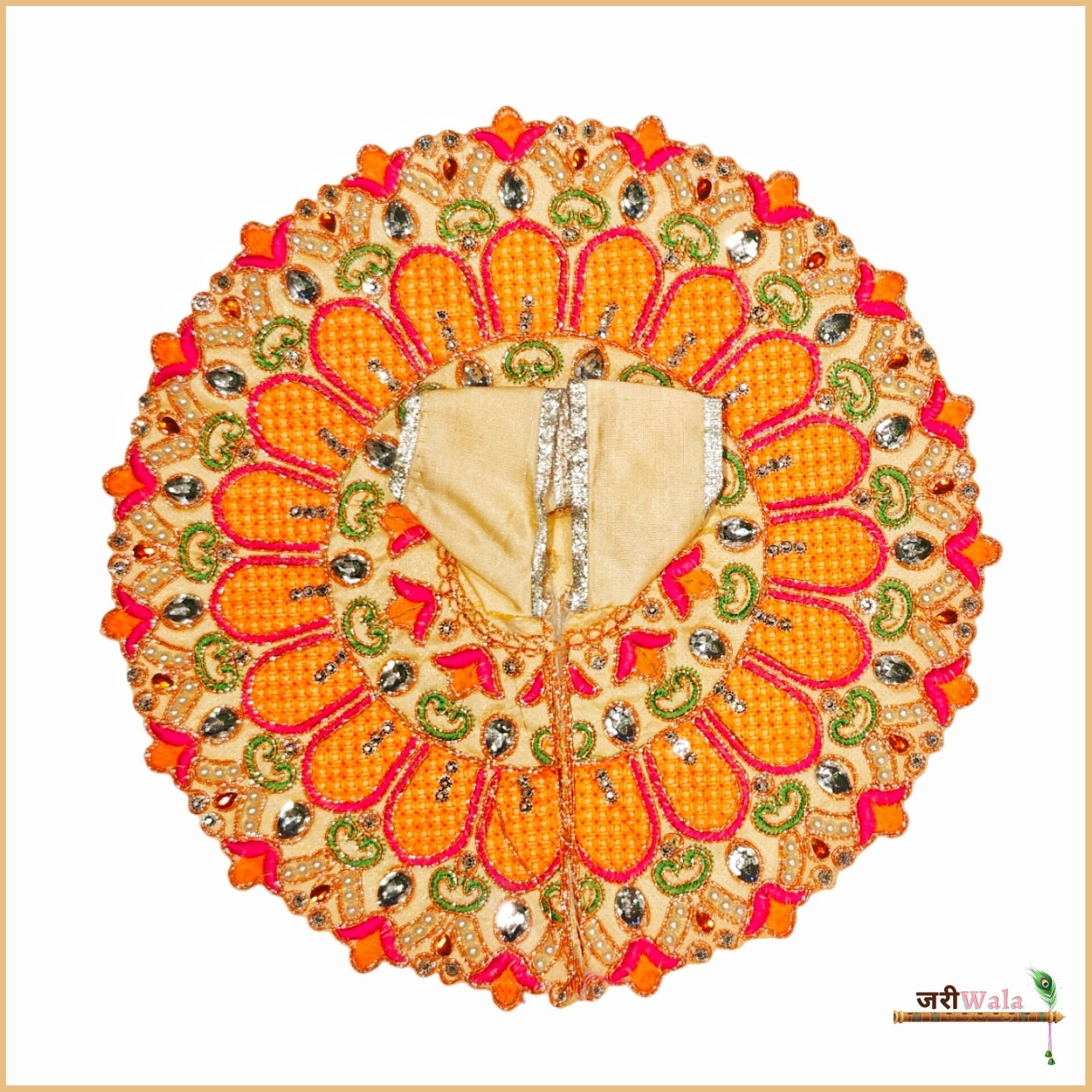 Handmade Multicolor Laddu Gopal Dress with Stone Moti Work | Designer Kanha Ji Poshak for Janmashtami | Fancy Bal Gopal & Krishna Ji Dress