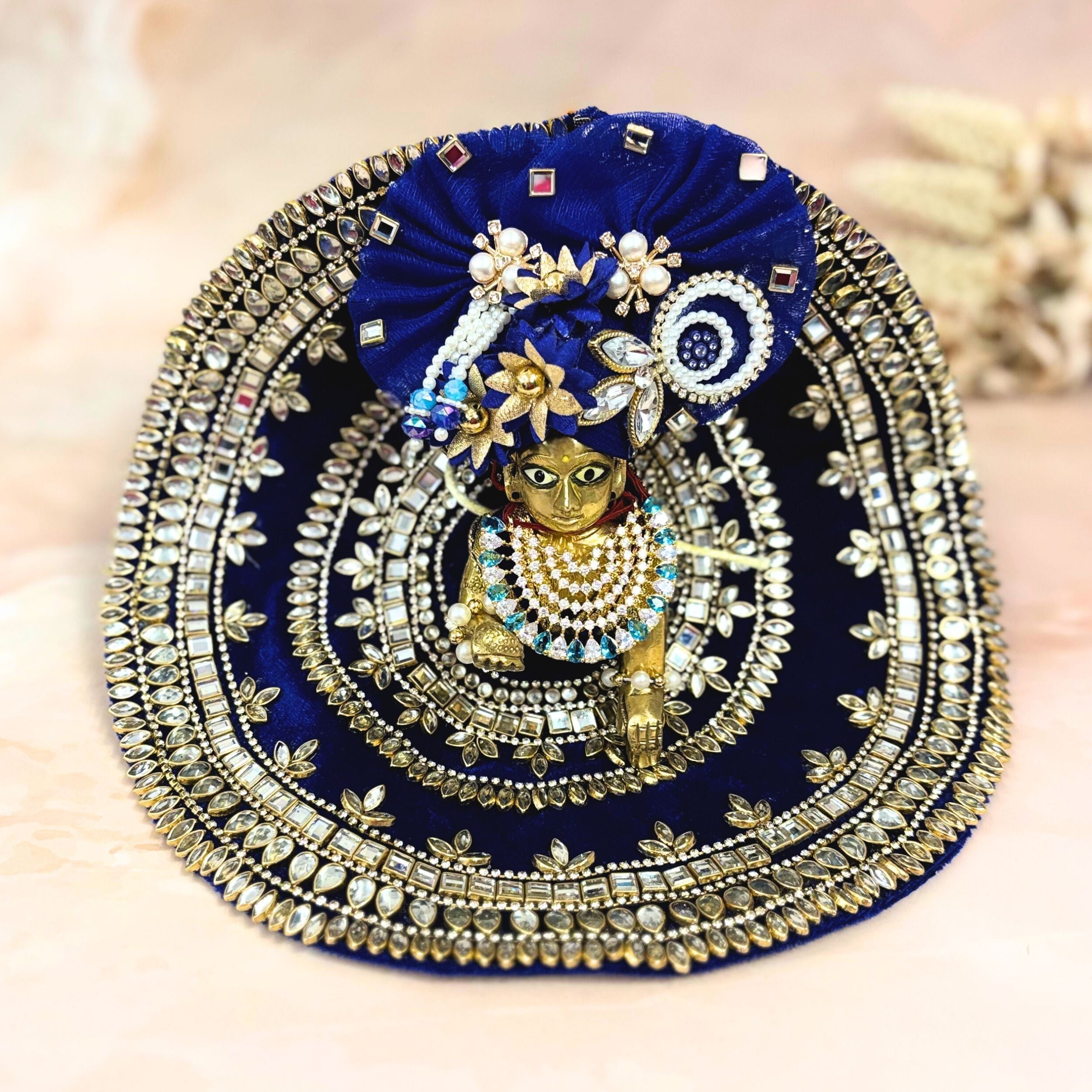 Handmade Neelrajya Designer Velvet Laddu Gopal Dress | Fancy Kanha Ji Poshak for Janmashtami | Bal Gopal & Krishna Ji Dress