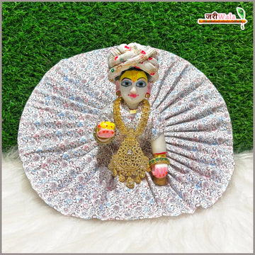 Handmade Designer Coton Floral Print Laddu Gopal Poshak - Fancy Bal Gopal Dress for Janmashtami & Festivals | Kanha Ji & Krishna Ji Dress