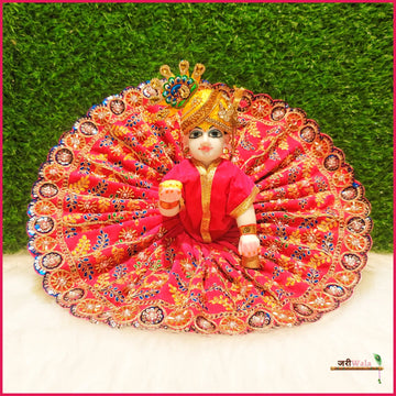 Handmade Magenta Laddu Gopal Poshak with Cutdana Work | Designer Kanha Ji Dress for Janmashtami | Fancy Bal Gopal Dress